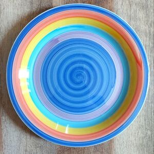 Mulberry Home Collection Rainbow Swirl Dinner Plate Ceramic 10” (1)